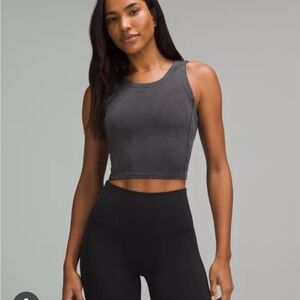 Lululemon Black Ribbed Crop Tank